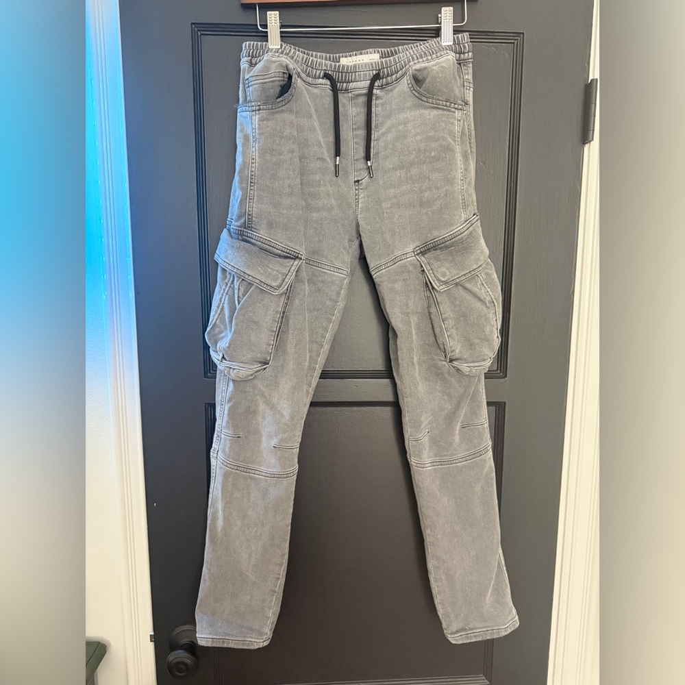 Men’s Grey Cargo Pants Topman Size 28/30